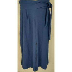 Carolina Belle Montreal Blue Elastic  Waist  Leg Bell Bottom Dress Pants Size 4